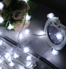 LED Garland Artificial Flower Bouquet String Rose Fairy Lights Decoration
